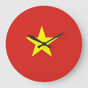Reloj Redondo Grande Bandera de Vietnam (vietnamita)