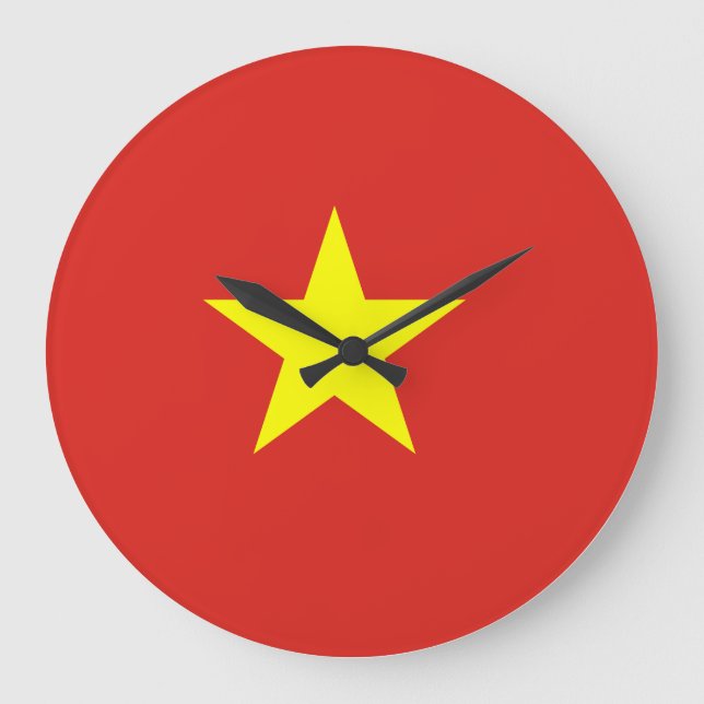 Reloj Redondo Grande Bandera de Vietnam (vietnamita) (Anverso)