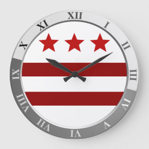 Reloj Redondo Grande Bandera de Washington D.C. Reloj grande