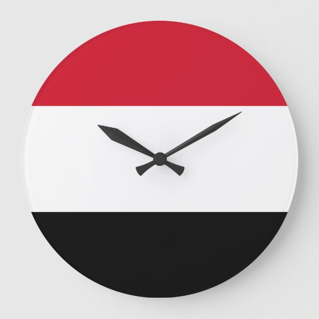 Reloj Redondo Grande Bandera de Yemen (Anverso)