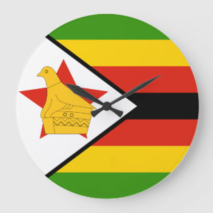 Reloj Redondo Grande Bandera de Zimbabwe