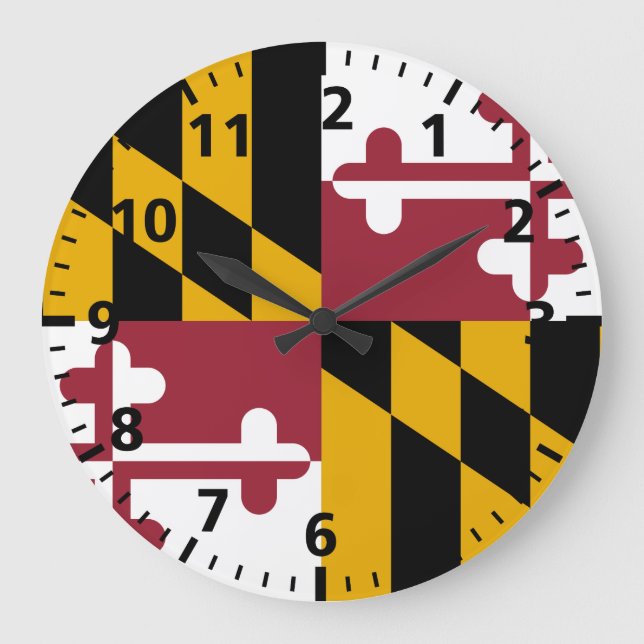 Reloj Redondo Grande Bandera del Estado de Maryland (Anverso)