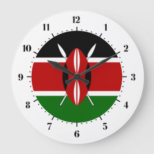 Reloj Redondo Grande Bandera del Kenyan