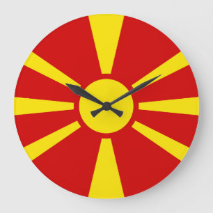 Reloj Redondo Grande Bandera del Norte de Macedonia