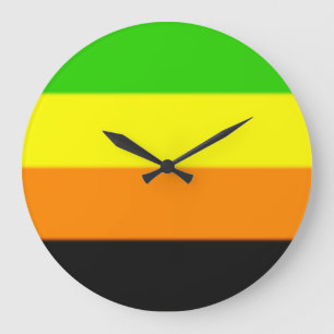 Reloj Redondo Grande Bandera del Orgullo Aromántico de las Malvinas