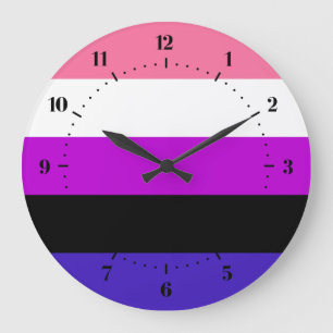Reloj Redondo Grande Bandera del Orgullo de Género Reloj grande