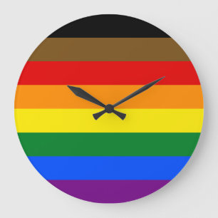 Reloj Redondo Grande Bandera del Orgullo Filadelfia LGBTQ