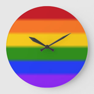 Reloj Redondo Grande Bandera del orgullo gay caído
