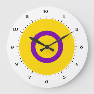 Reloj Redondo Grande Bandera del orgullo intersexual reloj grande