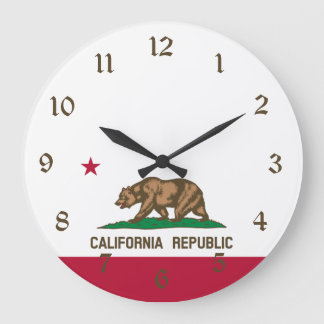 Reloj Redondo Grande Bandera del oso de la República de California: Est