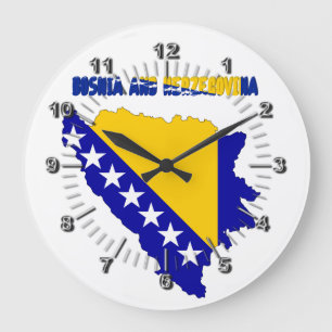 Reloj Redondo Grande Bandera del país bosnio