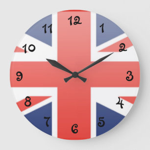Reloj Redondo Grande Bandera del Reino Unido