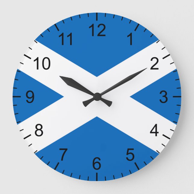 Reloj Redondo Grande Bandera escocesa (Anverso)