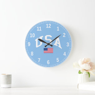 Reloj Redondo Grande Bandera estadounidense del día de la independencia