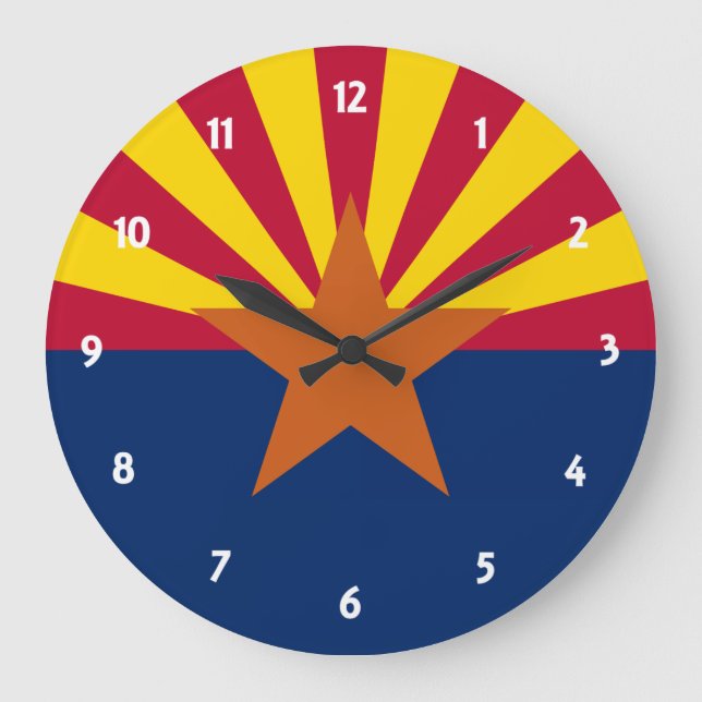 Reloj Redondo Grande Bandera Estatal de Arizona (Anverso)