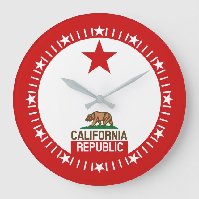 Reloj Redondo Grande Bandera estatal de California (Anverso)
