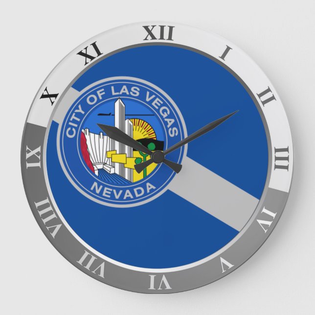 Reloj Redondo Grande Bandera grande de Las Vegas (Anverso)