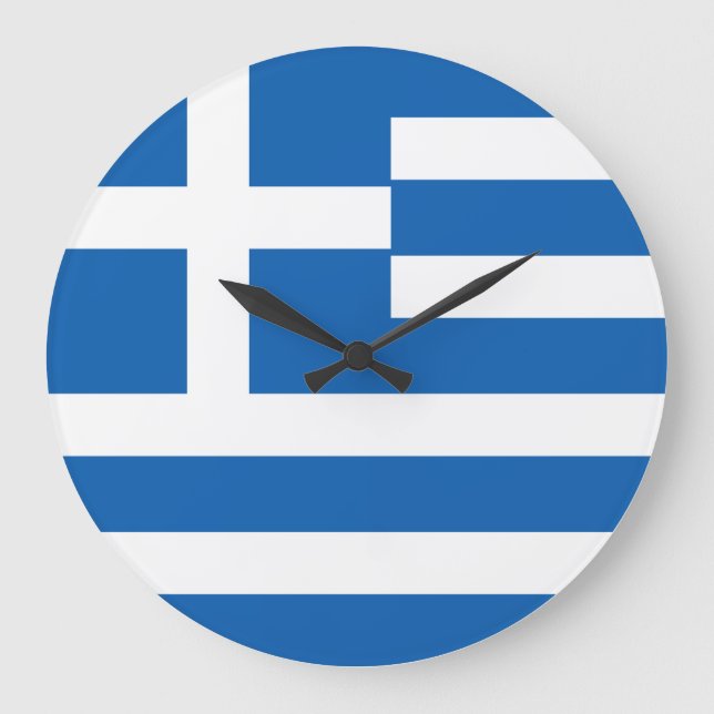 Reloj Redondo Grande Bandera griega (Anverso)