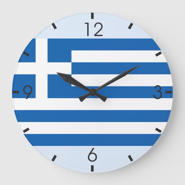 Reloj Redondo Grande Bandera griega (Anverso)