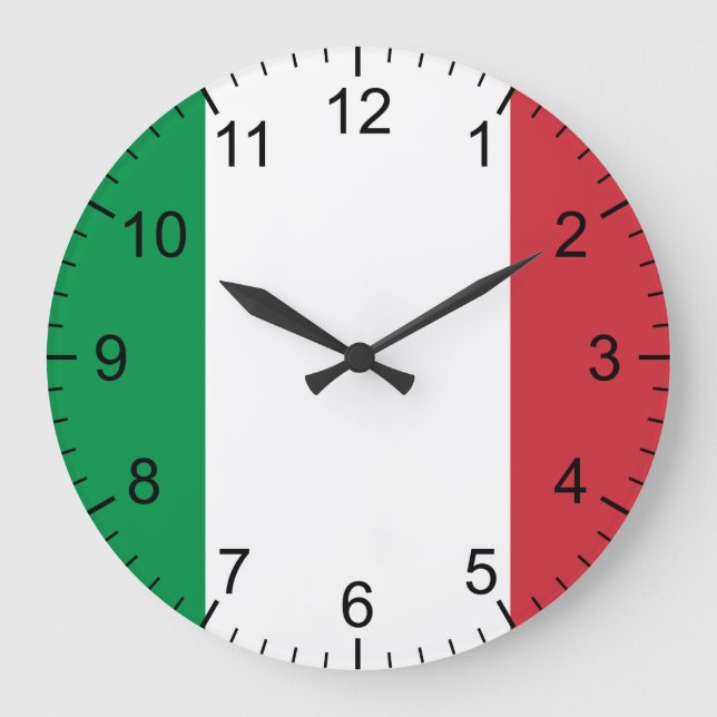 Reloj Redondo Grande Bandera italiana (Anverso)
