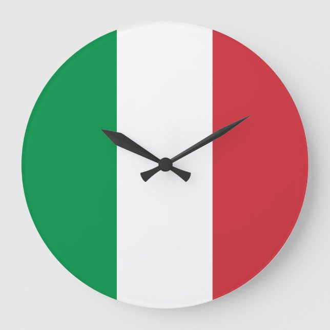 Reloj Redondo Grande Bandera italiana (Anverso)
