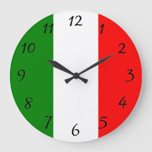 Reloj Redondo Grande Bandera italiana de Italia Bandiera d'Italia Trico