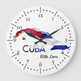 Reloj Redondo Grande Bandera nacional de Cuba