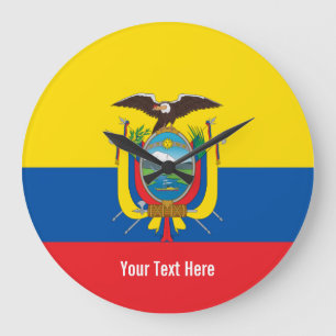 Reloj Redondo Grande Bandera nacional de Ecuador