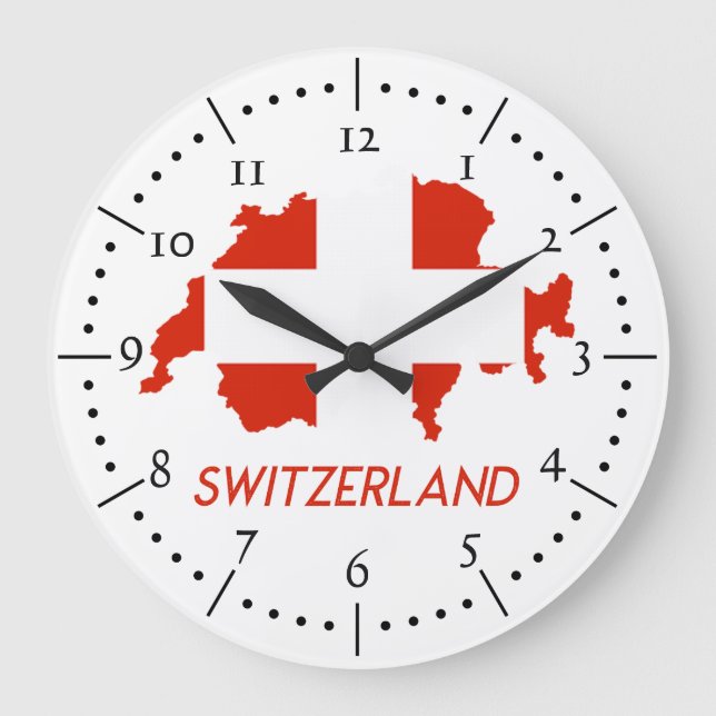 Reloj Redondo Grande Bandera nacional de Suiza (Anverso)