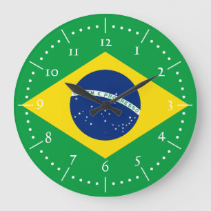 Reloj Redondo Grande Bandera nacional del Brasil