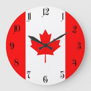 Reloj Redondo Grande Bandera Nacional Patriótica de CANADÁ