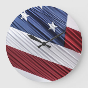Reloj Redondo Grande Bandera patriótica americana del rojo de los