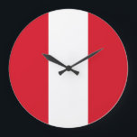 Reloj Redondo Grande Bandera peruana<br><div class="desc">Productos de bandera mundial de personalizable - Por favor,  no dude en añadir su propio texto.</div>