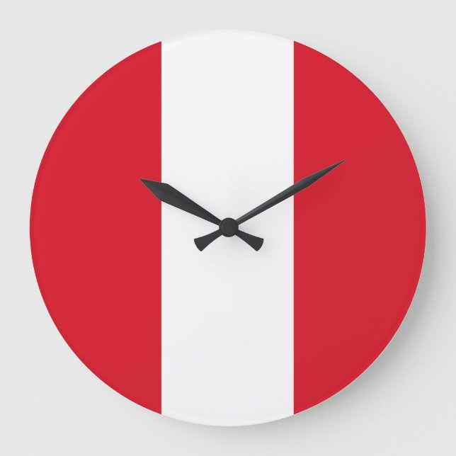Reloj Redondo Grande Bandera peruana (Anverso)