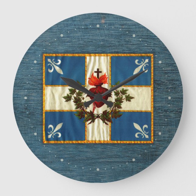 Reloj Redondo Grande Bandera Quebec antigua Carillón Sacré-Coeur (Anverso)