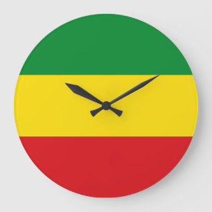 Reloj Redondo Grande Bandera Rastafari Rasta Etíope