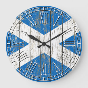 Reloj Redondo Grande Bandera resistida de Escocia