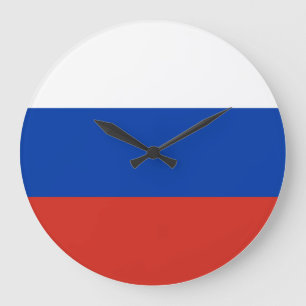 Reloj Redondo Grande Bandera rusa (rusa)