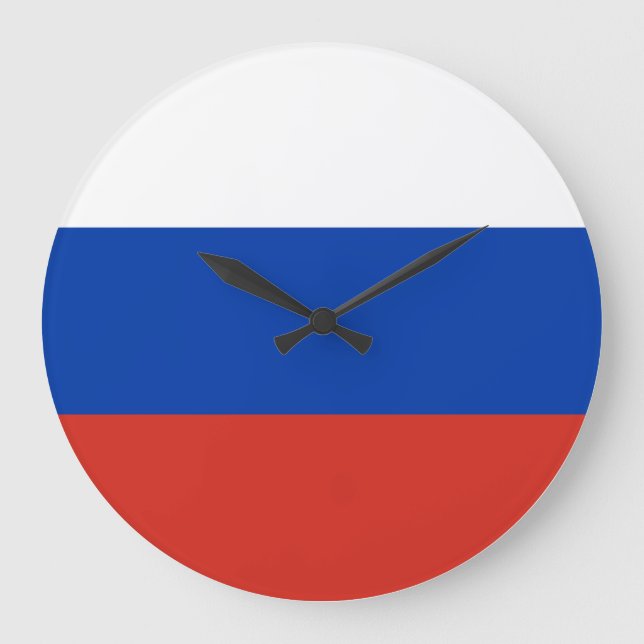Reloj Redondo Grande Bandera rusa (rusa) (Anverso)