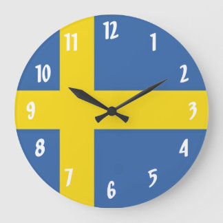 Reloj Redondo Grande Bandera sueca