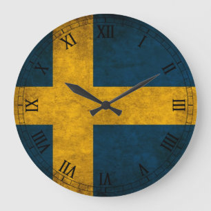 Reloj Redondo Grande bandera sueca