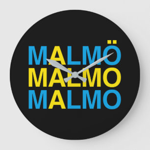 Reloj Redondo Grande Bandera sueca MALMO