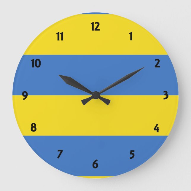 Reloj Redondo Grande bandera ucraniana (Anverso)