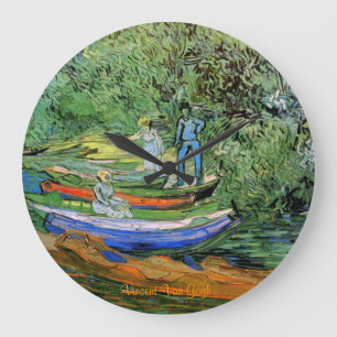 Reloj Redondo Grande Bank of the Oise at Auvers by Van Gogh Wall Clock