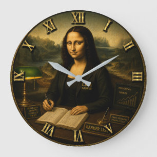 Reloj Redondo Grande Banker Funny Mona Lisa 