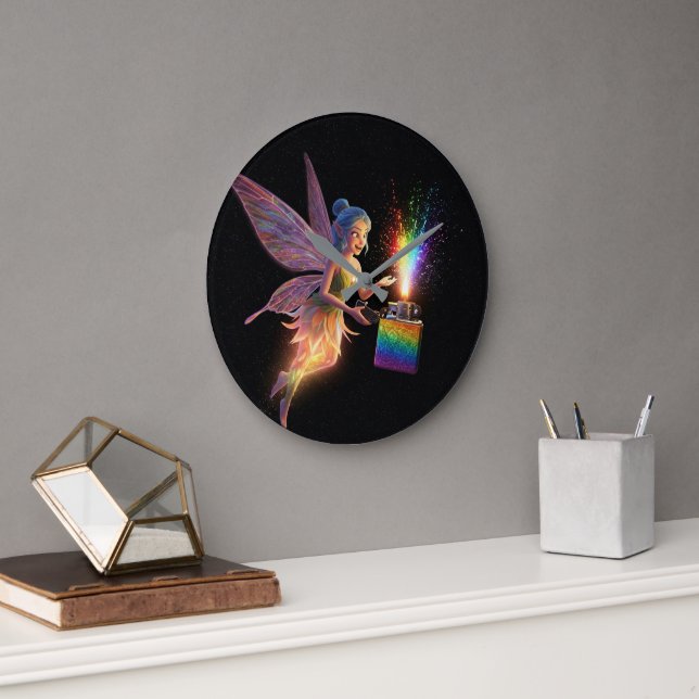 Reloj Redondo Grande Baño de hadas de limpieza  (Oficina)