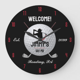 Reloj Redondo Grande Bar de golf clásico personalizado