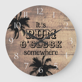 Reloj Redondo Grande Bar de Playa Rum O'Clock