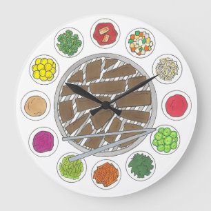 Reloj Redondo Grande Barbacoa de barbacoa coreana asada comida banchan