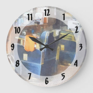 Reloj Redondo Grande Barber presidenta con Naranja Barber Cape